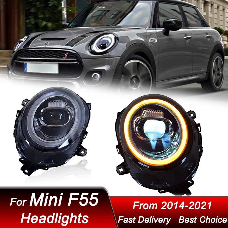 

Автомобильные фары для BMW Mini F54 F55 F56 F57 2014-2021, полностью светодиодные фары в сборе, обновленный комплект аксессуаров для линз проектора