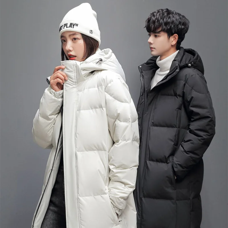 Off-season Big Sale Down Jacket Men's Mid Length Length Couple Clothes Winter Arrival Opera Trendy Overknee Thickened Outwear