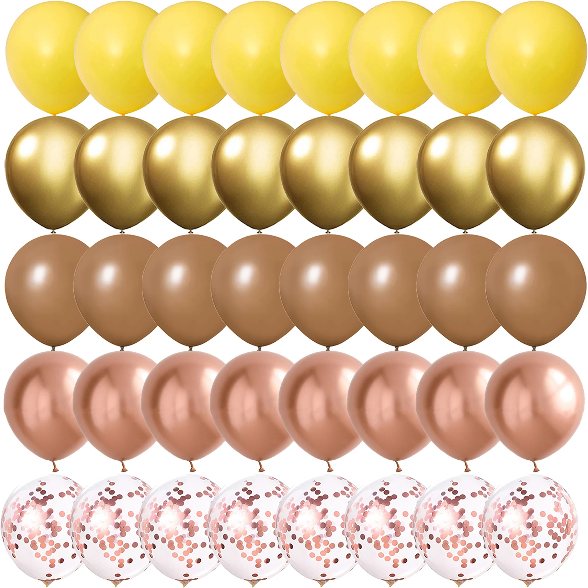 

40PCS Yellow brown rose gold Balloons Gender Reveal Wedding Valentine's Day Baby Shower Birthday Globos Party Decorations