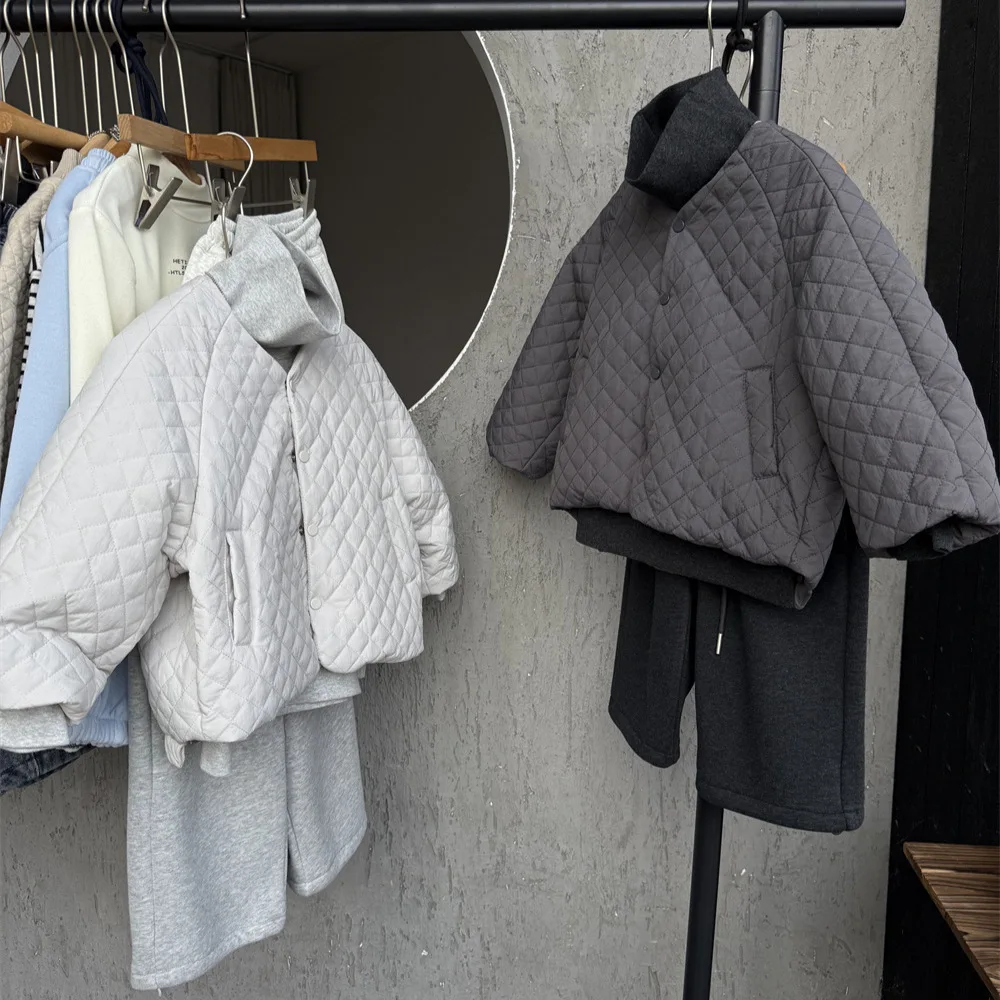 أطفال طفل الفتيان سترات شتاء جديد بلون رشاقته الدافئة طفل الفتيان أسفل سترة الكورية جولة الرقبة الرضع الفتيان ملابس خارجية معطف