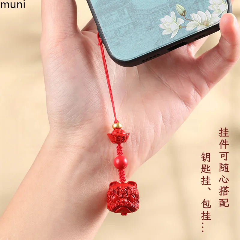 منحوتة الزنجفر شينغشي قلادة هاتف المحمول للرجال والنساء قلادة الحلي جديد محظوظ الحبل الراقية العتيقة يا محظوظ الشام #4