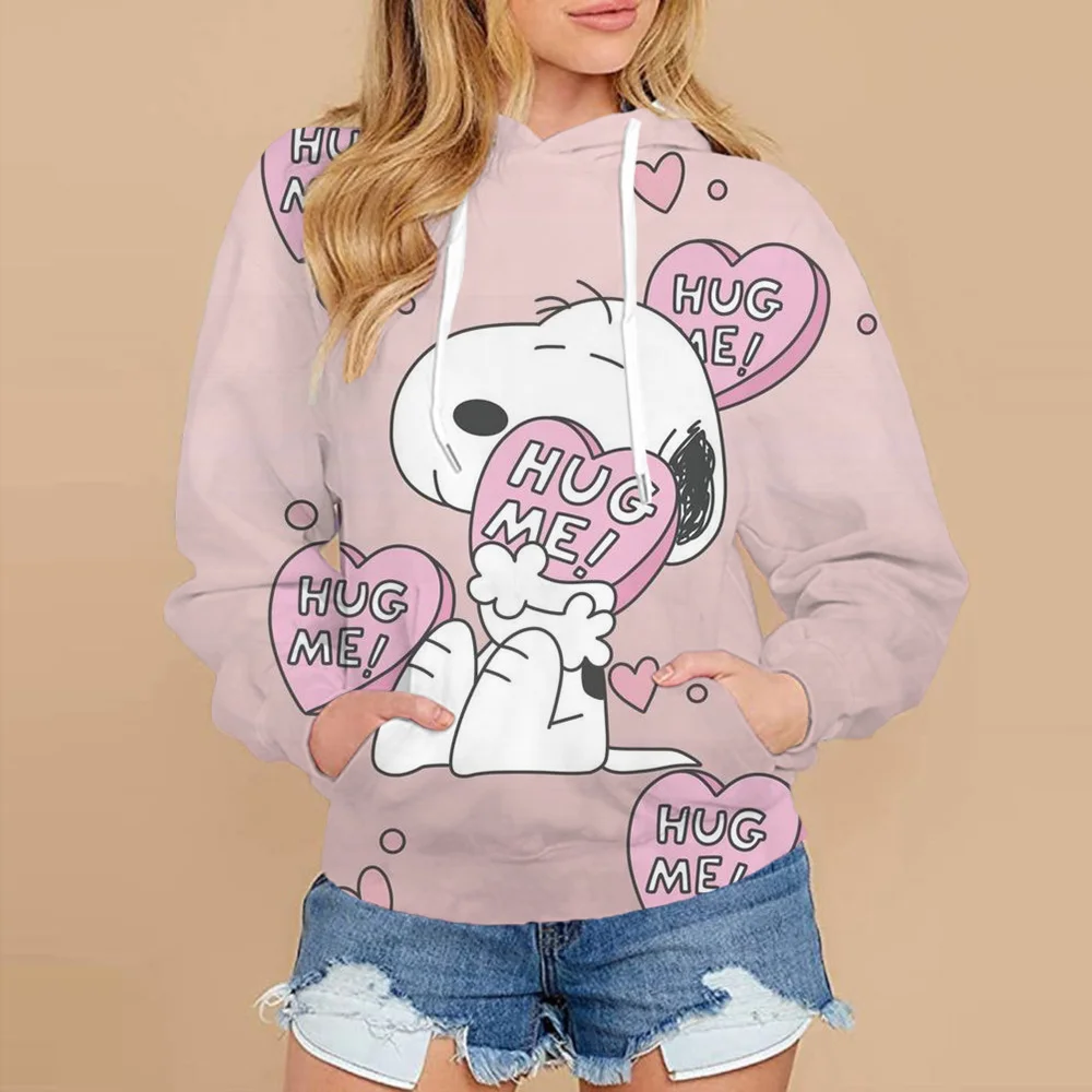 2024 Autumn Snoopy Family Women\'s Hoodie Kawaii Spring and Autumn Cartoon Printed Casual Sweatshirt Street Hoodie Y2k Women\'s