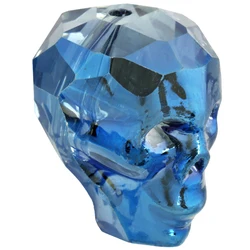 TUMBEELLUWA Gothic Style Skull Top Drilled Pendant Electroplated Crystal Glass Skeleton Beads For Jewelry Making DIY Accessories