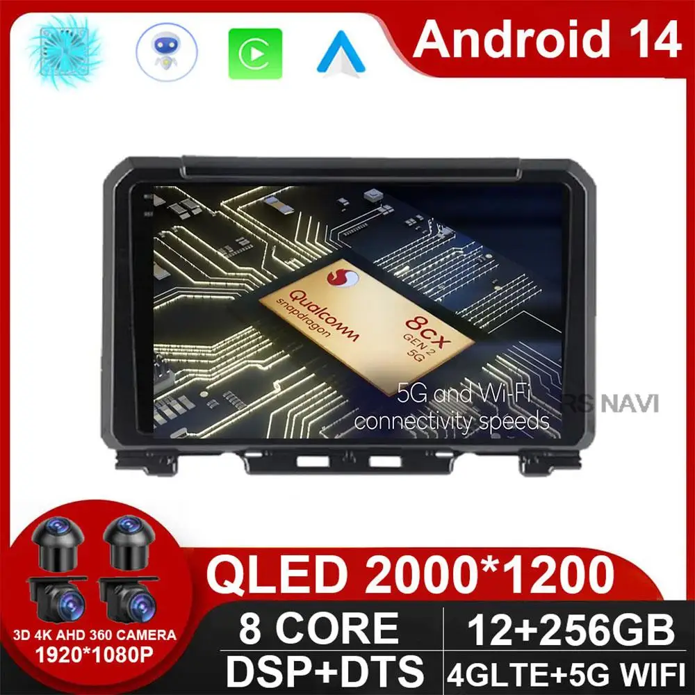 Android 14 Car Radio Stereo For Suzuki Jimny JB64 2018 - 2021 Multimedia Navigation GPS Video Player DSP Wireless Carplay 4G