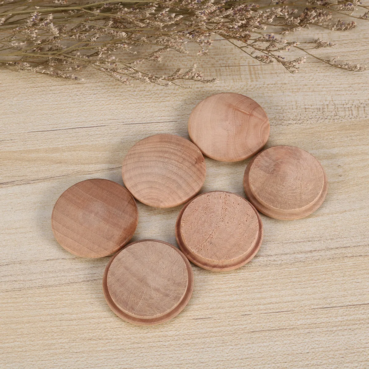 

80Pcs Wooden Stair Button Caps 30x25mm Cover Plugs for Furniture Staircase Accessories Replacement Button Wood Plug