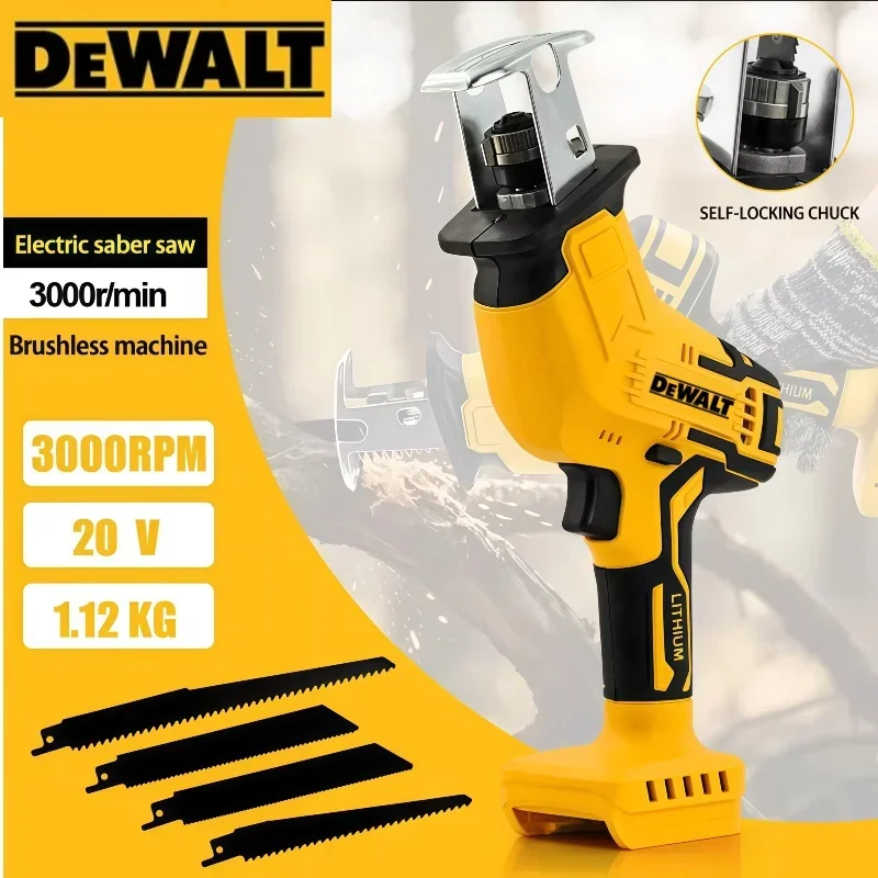 

Бесщеточная сабельная пила Dewalt 2800 об/мин, электрическая многофункциональная пила для резки металла, дерева и труб, электроинструмент для аккумулятора 18В