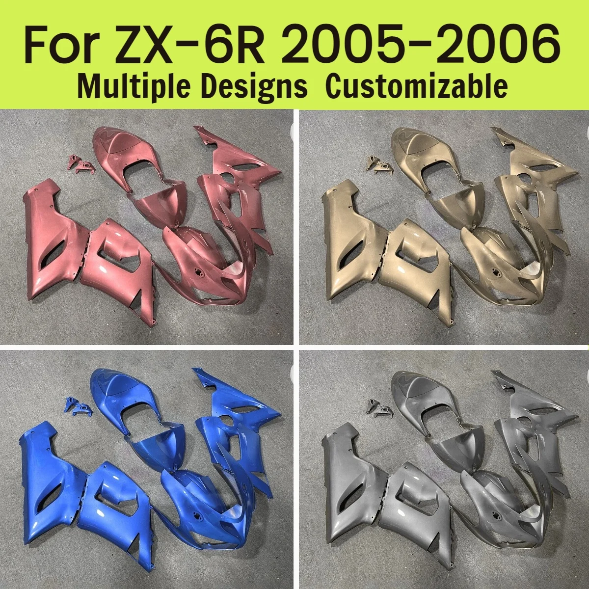 

For Kawasaki ZX6R 2005 2006 Motorcycle Fairing Kit ZX-6R 05 06 Customizable Injection Fairings Bodywork Set Fit