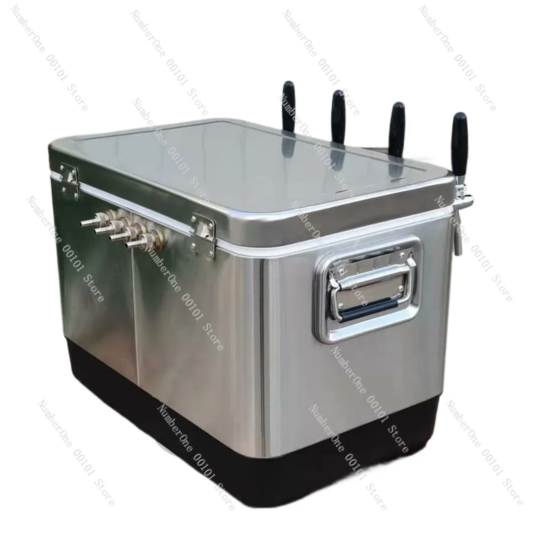 Draft beer stainless steel coil chiller with 4 faucets for outdoor draft beer dispenser