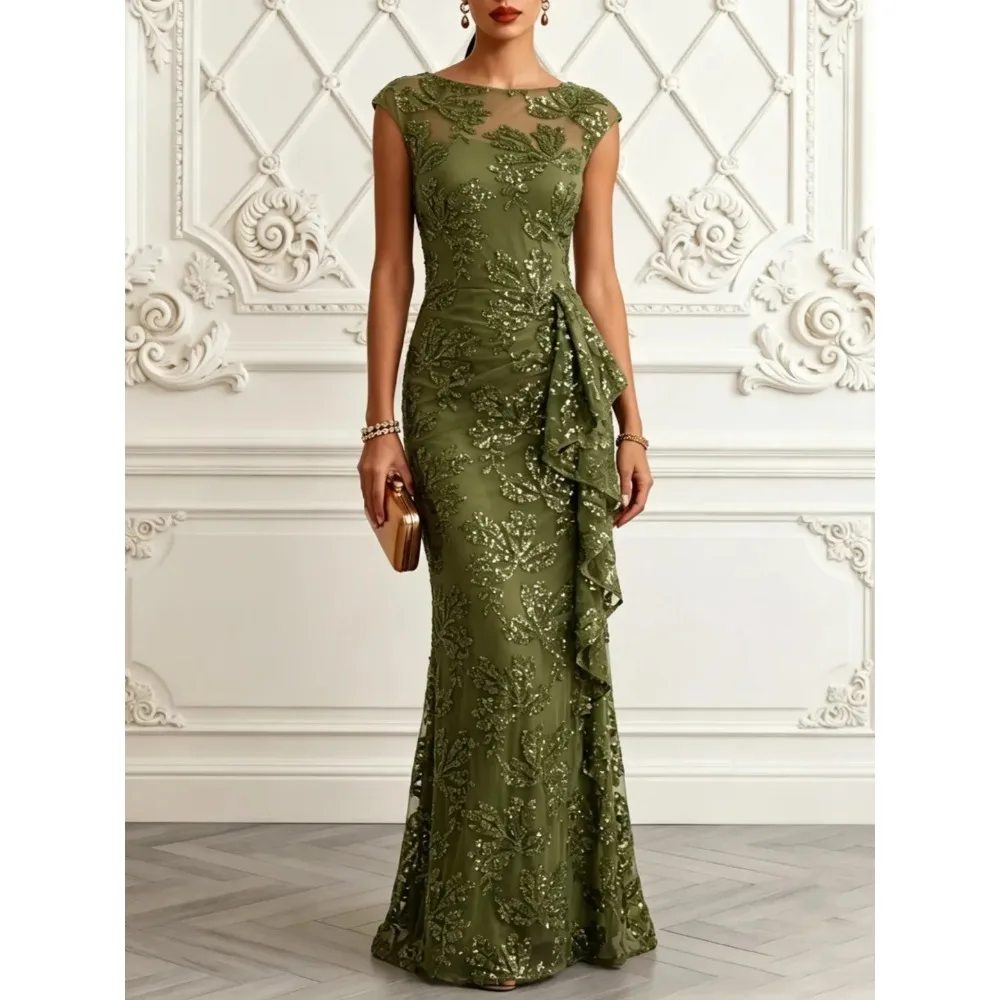 Customized Pleated Mother of Birde Dresses 2026 Sequined Women‘s Party Attire Gowns Ruched Beaded Elegant Evening Dress