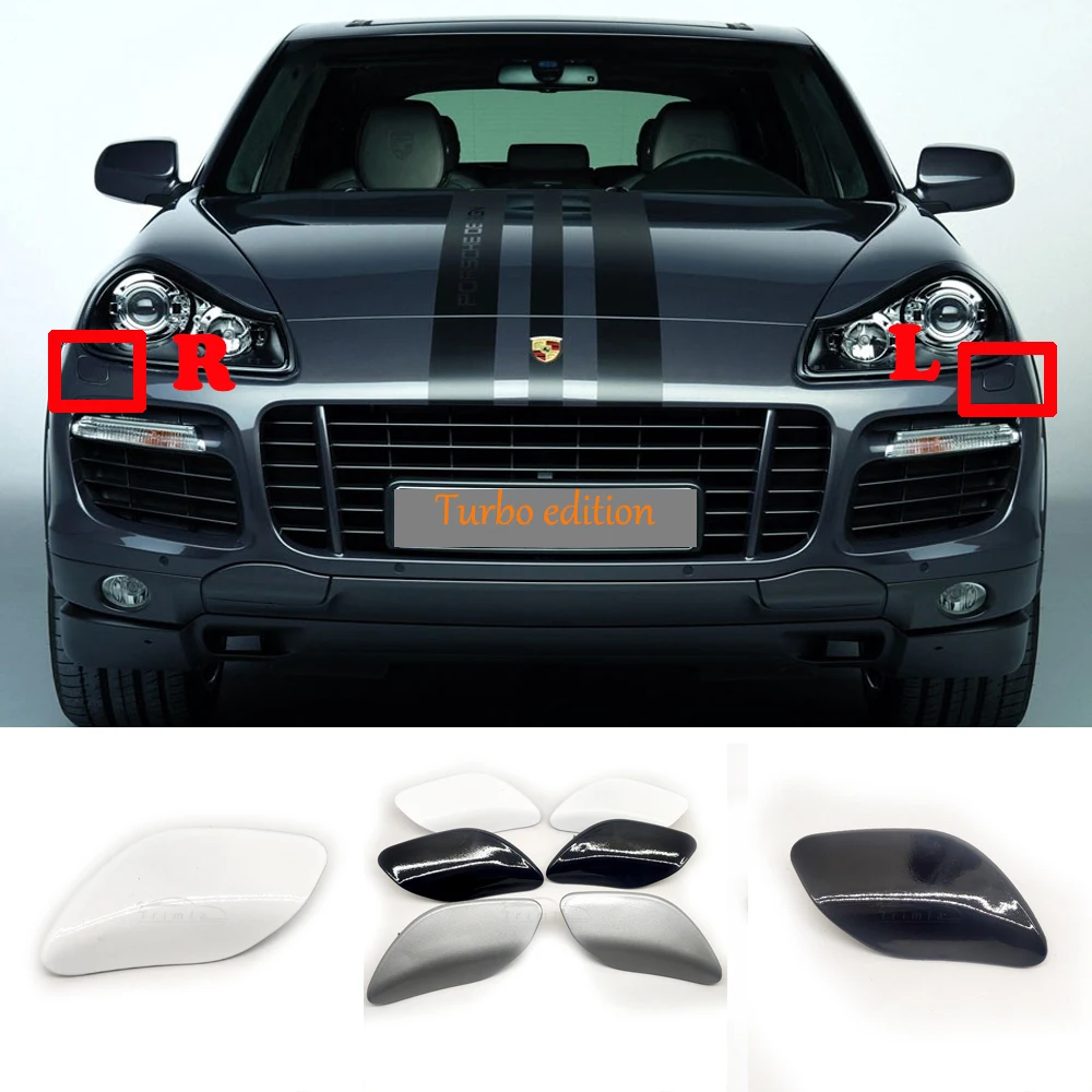 Fit 07-10 L&R Porsche Cayenne 9PA1 957 GTS Turbo S Sport Design Package Front Headlight Washer Cover 95562830311 95562830411