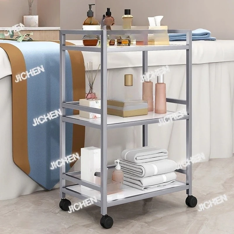 

HR JC High-end Beauty Cart Skin Care Collection Tool Storage Cart Multilayer Storage Rack Hairdressing Nail Organizer