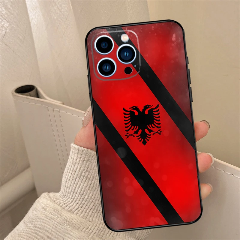 Albania Albanians Flag Phone Case For iPhone 16 15 14 13 12 11 Pro Max XS X XR 7 8 Plus 12 13 Mini Back Cover