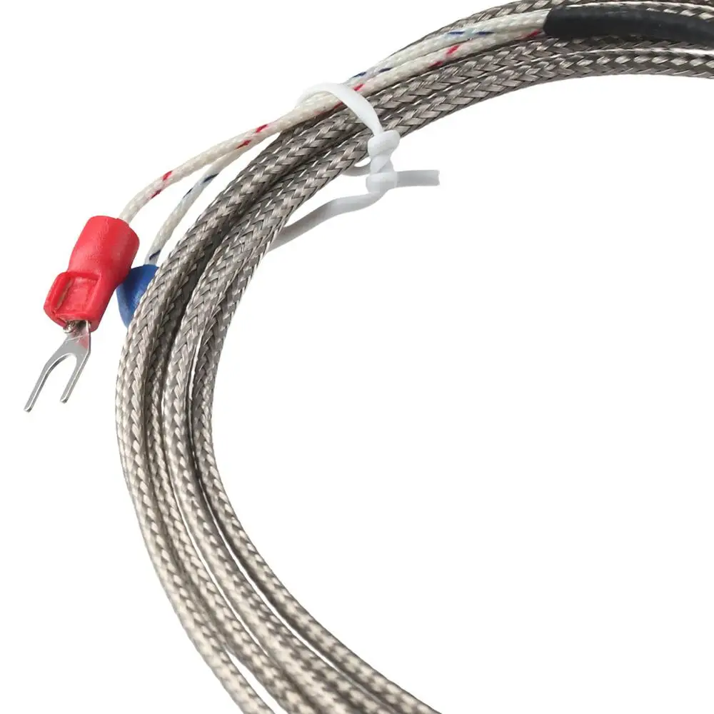 2-meter Line Screw Probe Temperature Sensor Higher Accuracy Silver 0~400℃ K Type Thermocouple M6 Metal