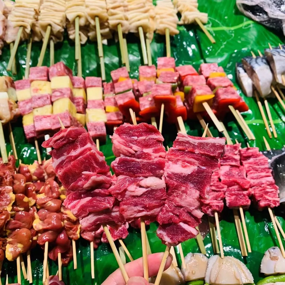 Barbecue Display Plate Chien Satay Skewer ill Buffet Open Kitchen Fried Food Serving Di Rural Sle Plastic Tray