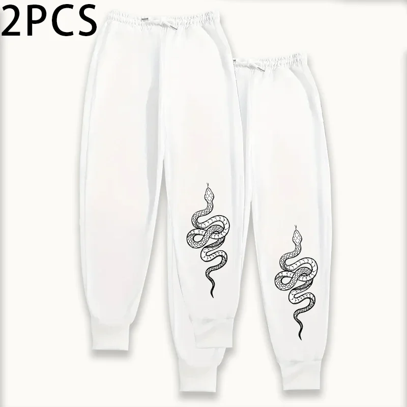 2pcs Womens Casual Joggers Solid Color Sweatpants Sporty Pants Autumn Winter Home Outdoor Comfort Trousers Streetwear 2packs