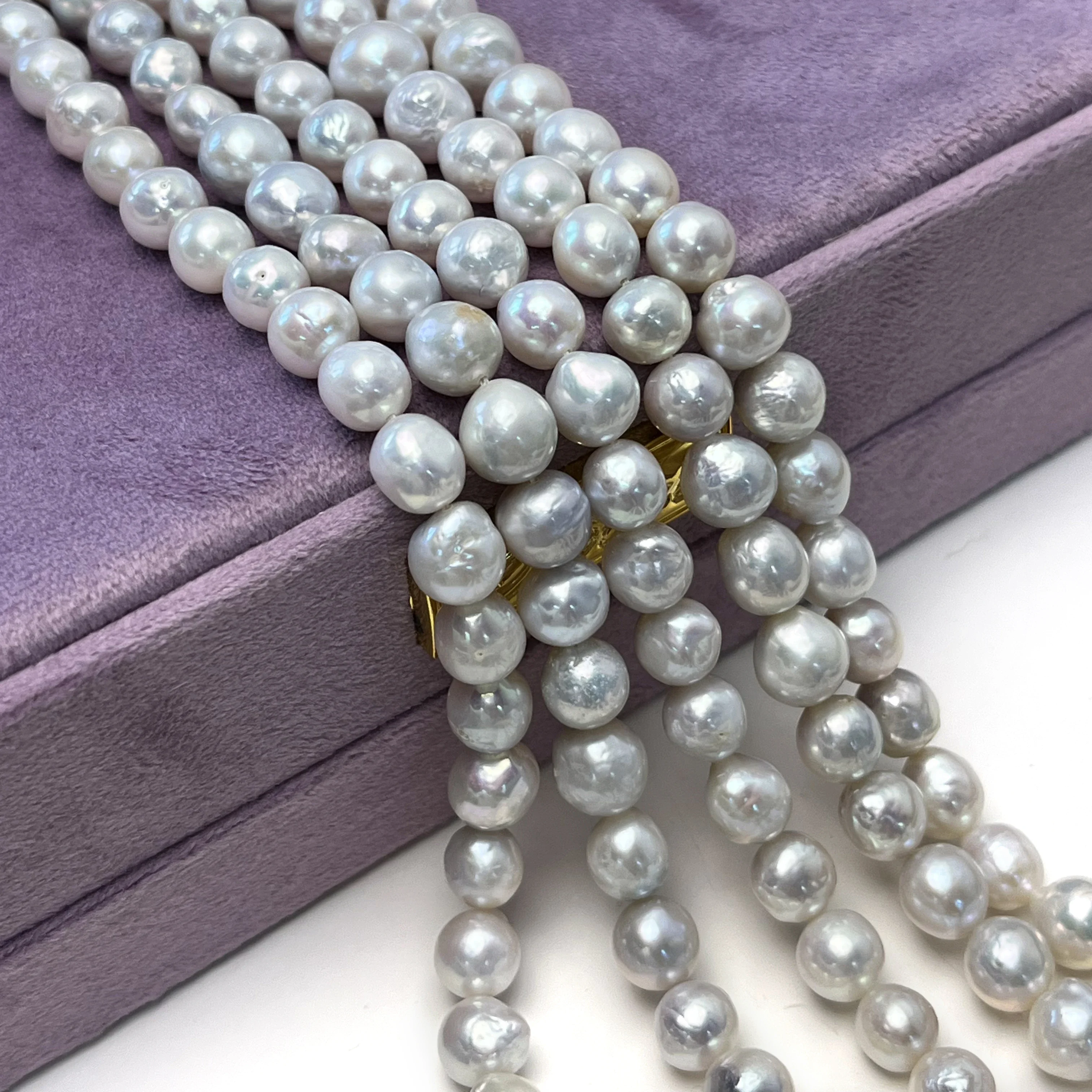 9-10mm AAAAA Natural Freshwater White Near Round Pearl Bead Jewelry Make DIY Necklace Bracelet Accessories Gift Wedding Women