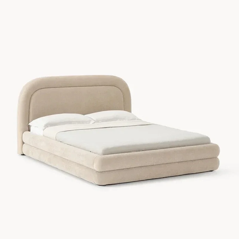 

Nordic fabric designer bedroom double bed Italian creative cream wind hotel B & B villa