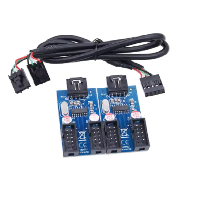 9Pin USB Splitter 1 to 2 Extension Cable Adapter Motherboard USB Female Interface Header Splitter 9Pin 1 to 4 USB HUB Connectors