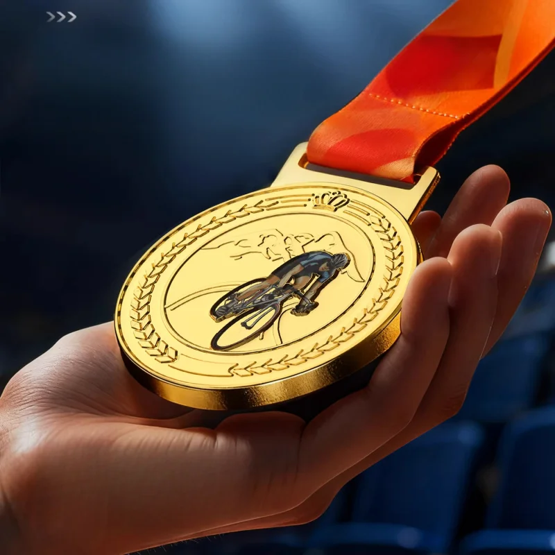 Bicycle medal marathon cycling event medal-encrusted metal trophy road bike competition souvenir