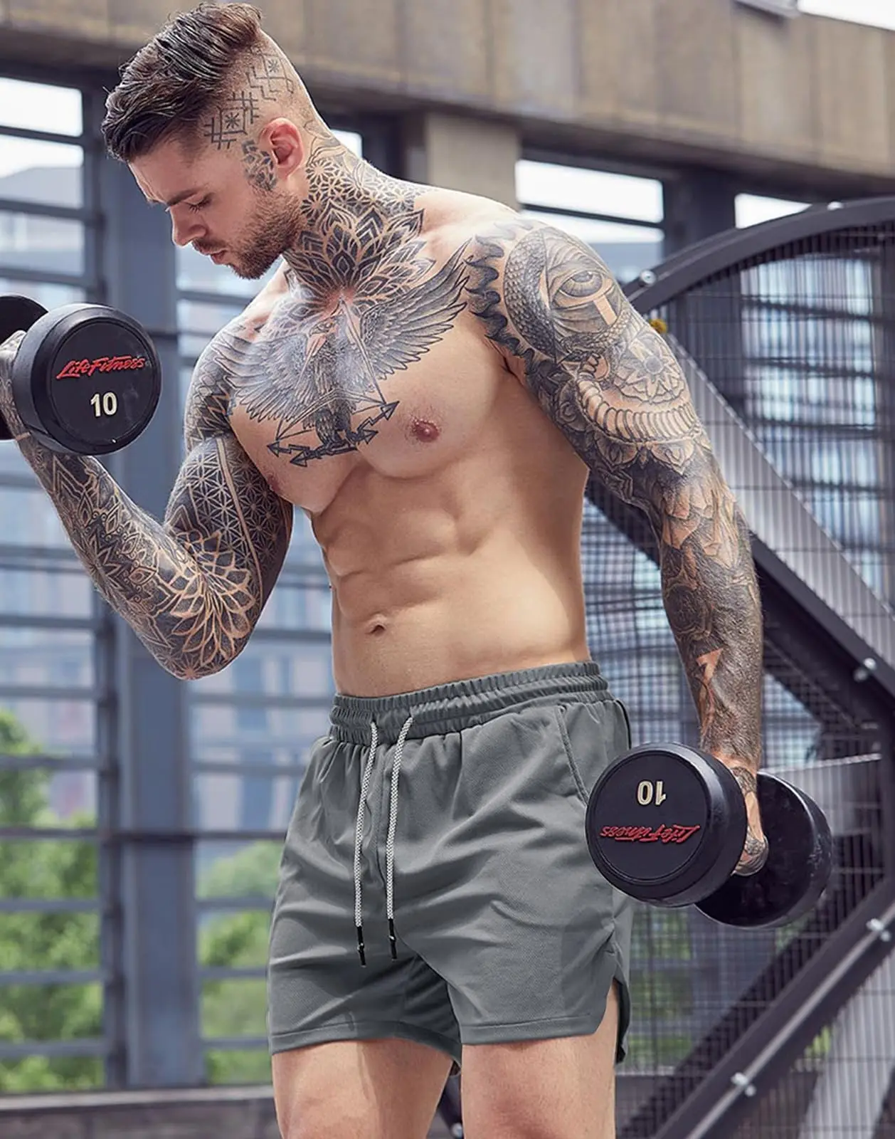 2025 شورت رجالي صيفي شبكي سريع الجفاف يسمح بمرور الهواء كاجوال رياضي للجري ملابس الشاطئ شورت تدريب اللياقة البدنية #3