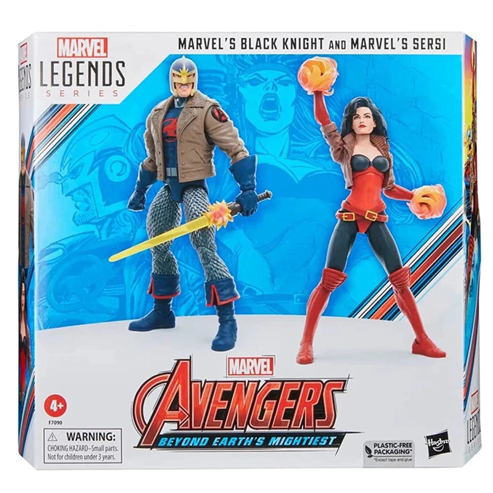 

В наличии, экшн-фигурки Hasbro Marvel Legends Black Knight & Sersi (Мстители 60-я годовщина), 6 дюймов, 2 шт. в упаковке, аниме, модели игрушек