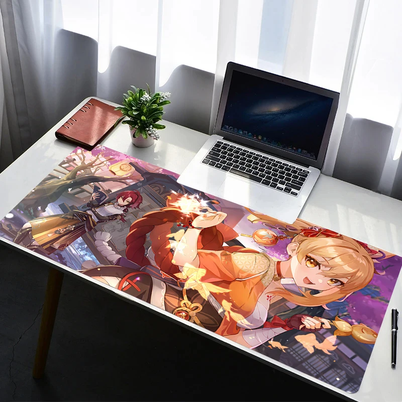 

Mouse Pad Office Gaming Accessories Keyboard Pad Anime Print Mousepad G-genshin Impact Naganohara Yoimiya Laptop Desk Mouse Mat