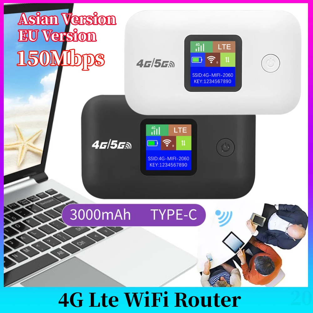 

4G Lte WiFi Router 150Mbps Mini Outdoor WIFI Hotspot 3000mAh Mobile Pocket WiFi Router with SIM Card Slot 4G Pocket WiFi Router