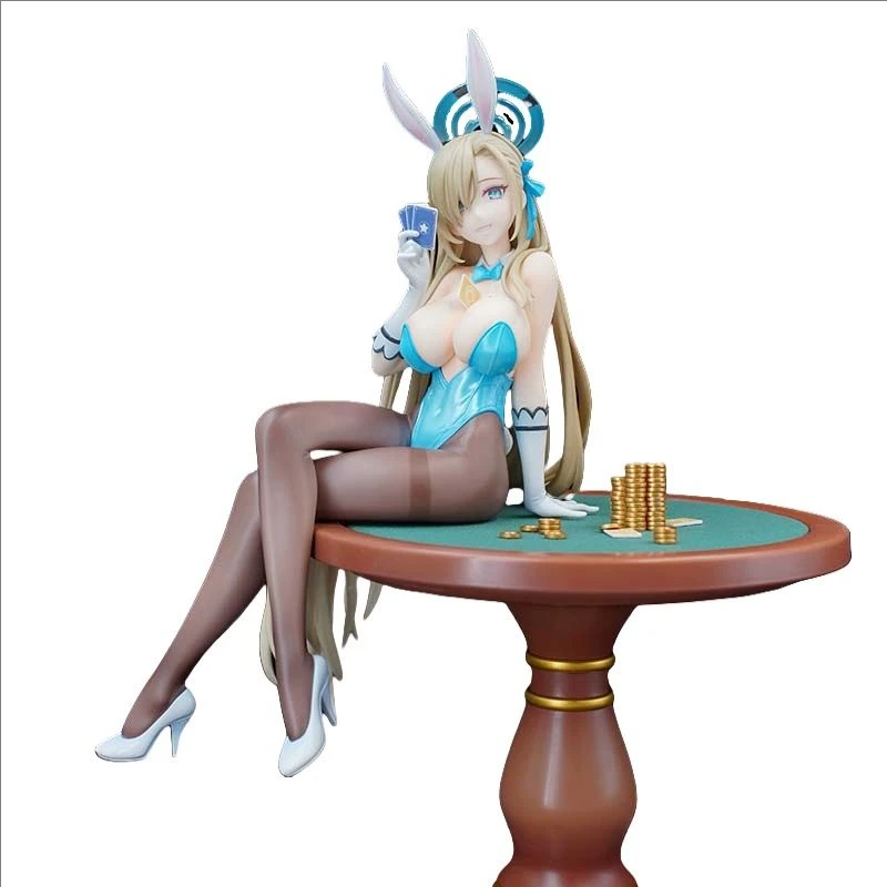 25cm Blue Archive Ichinose Asuna Bunny Girl Sit In Table Game Girl Figures Models Statue Model Boy Collectible Ornament Doll Toy