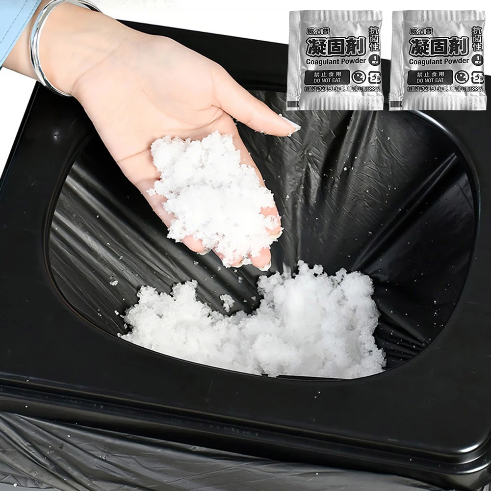60Pcs Poo Powder Poo Gel Emergency Toilet Waste Treatment Portable Toilet Powder for Portable Toilet for Outdoor Camping Hiking
