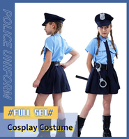 Cute Baby Girls Tiny Cop Police Officer Playtime Cosplay Uniform Kids Child Profession Halloween Role-Playing Dress Up Costume