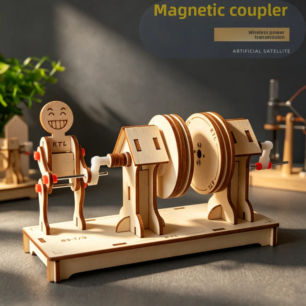 Modèle d'expérimentation avec coupleur magnétique en bois, jouet éducatif STEAM, kit de démonstration scientifique pour l'apprentissage des enfants et l'affichage scolaire
