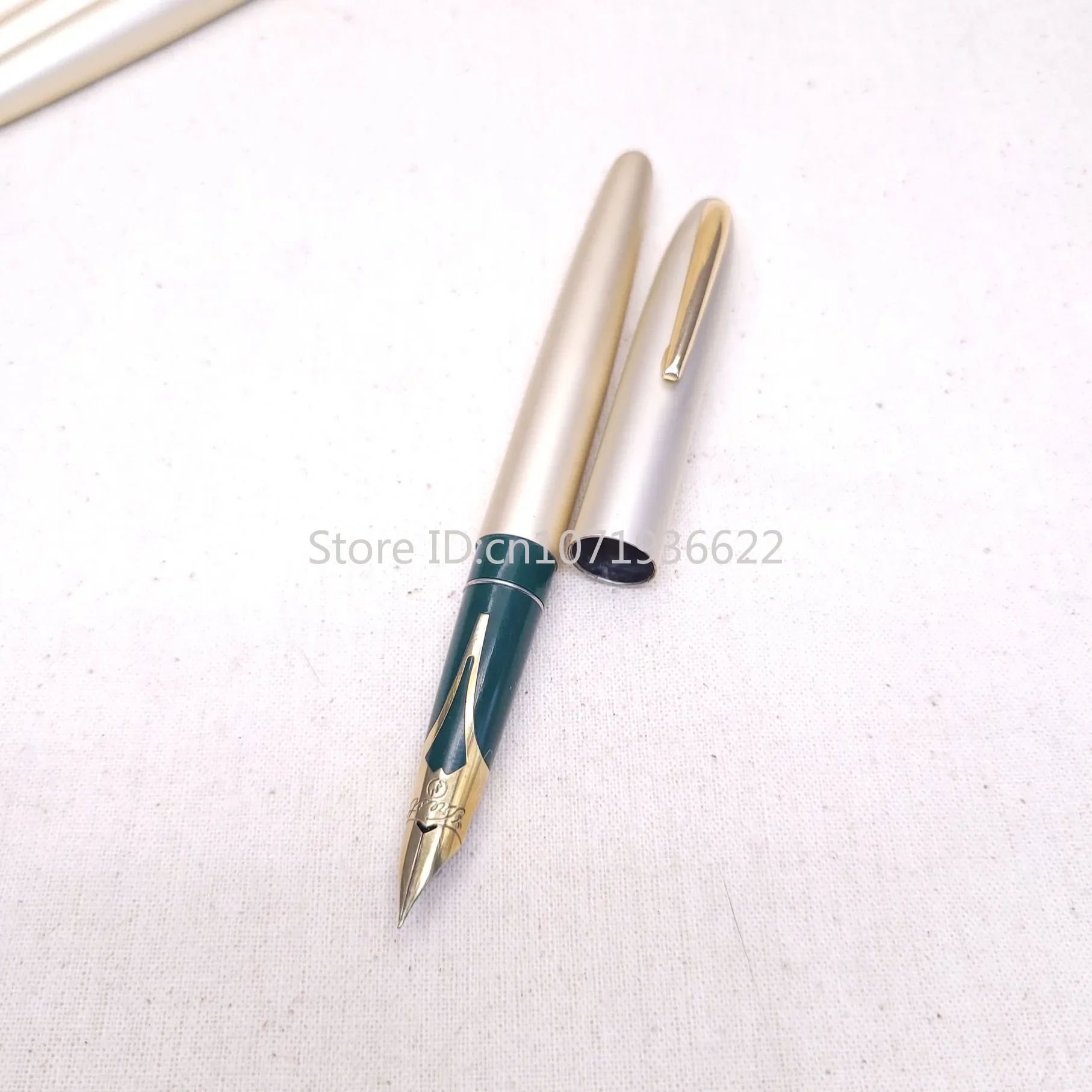 Limited Edition Japan CREST Brushed Aluminum Green Fountain Pen Iridium F 0.5mm Nib Writing Office Supplies Office Stationery