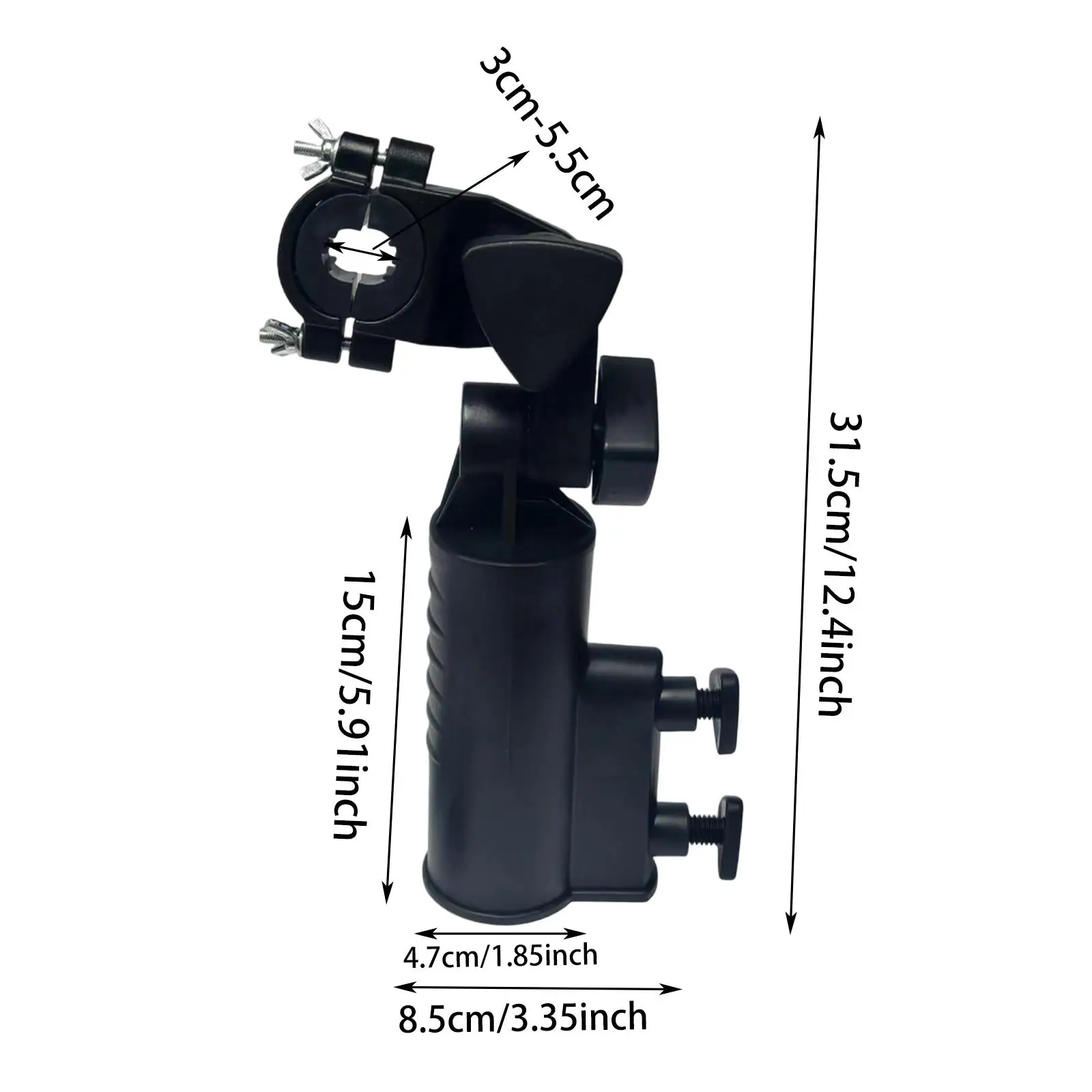 Quick Setup Umbrella Stand Attachment Adjustable for Golf Cart Wheeled Bag Folding Stroller Mobility Scooter