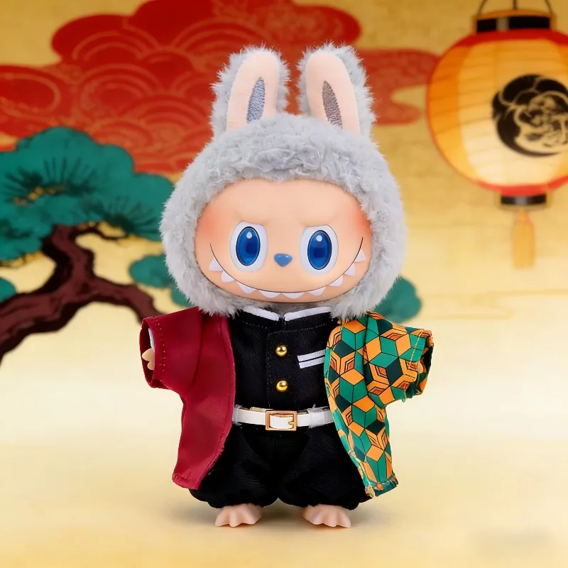 Dämonentöter Puppenkleidung für Labubu Tanjirou Nezuko Inosuke Outfit 17 cm Plüschpuppenzubehör Jungen Mädchen Party Weihnachtsgeschenk