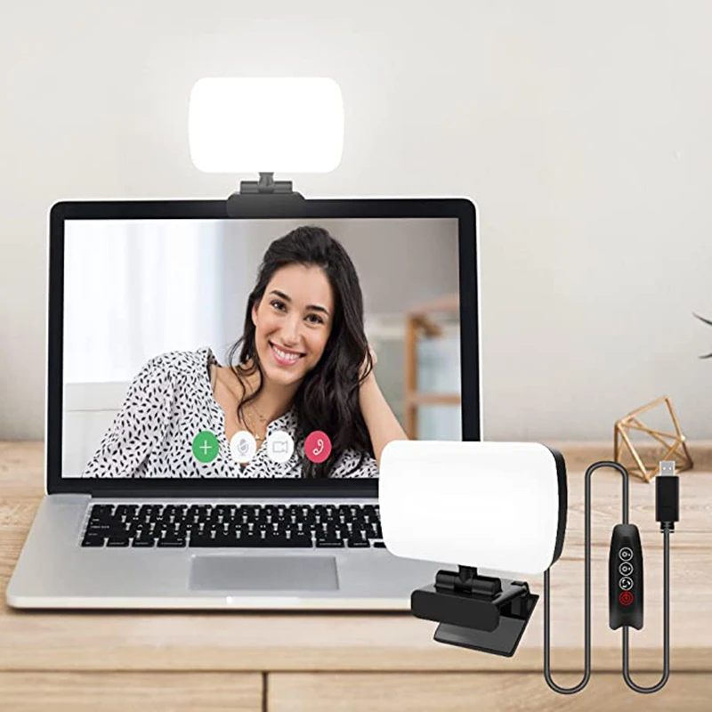 

Video Conference Lighting, Webcam Light with 3 Light Modes and Stepless Dimming, Zoom Call/Video Recording/Live Streaming/Remote