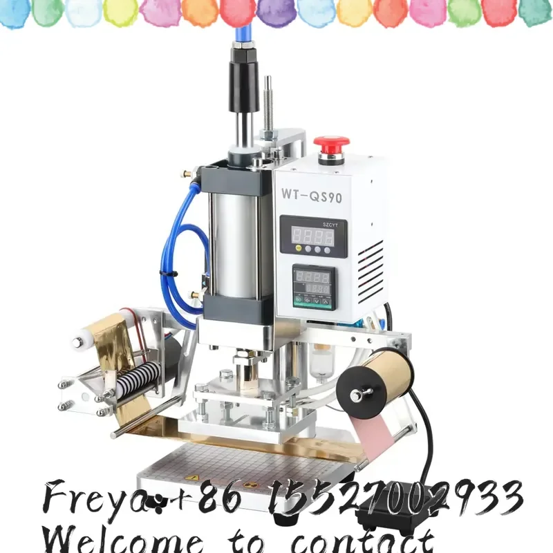 WT-QS90 Bronzing Machine Pneumatic Hot Stamping Machine Leather Wood Furniture Album Heat Press Machine Gilding Press