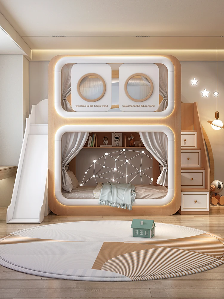 Space capsule on and off bed Children's bed Double deck Double