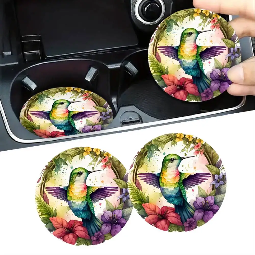 Hummingbird Wreath EVA Car Cup Mats Unisex All Season Multi Holiday Gift For Friends