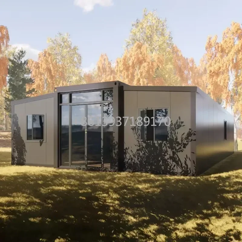 مصنع رخيص 20 40ft جاهز قابل للتوسيع أجنحة مزدوجة منزل جاهز سهل التجميع 40 قدم منزلق خارج المنزل مع 3 سرير