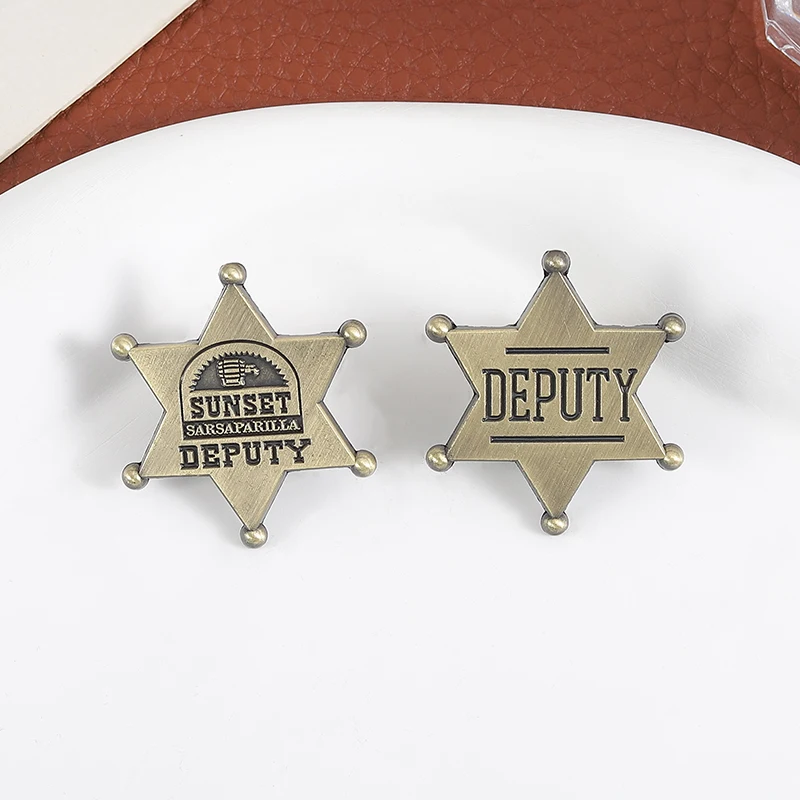 Sunset Deputy Enamel Pins Vintage Retro Game Brooches Badges Backpack Lapel Pin Cartoon Punk Accessories Gift for Friends