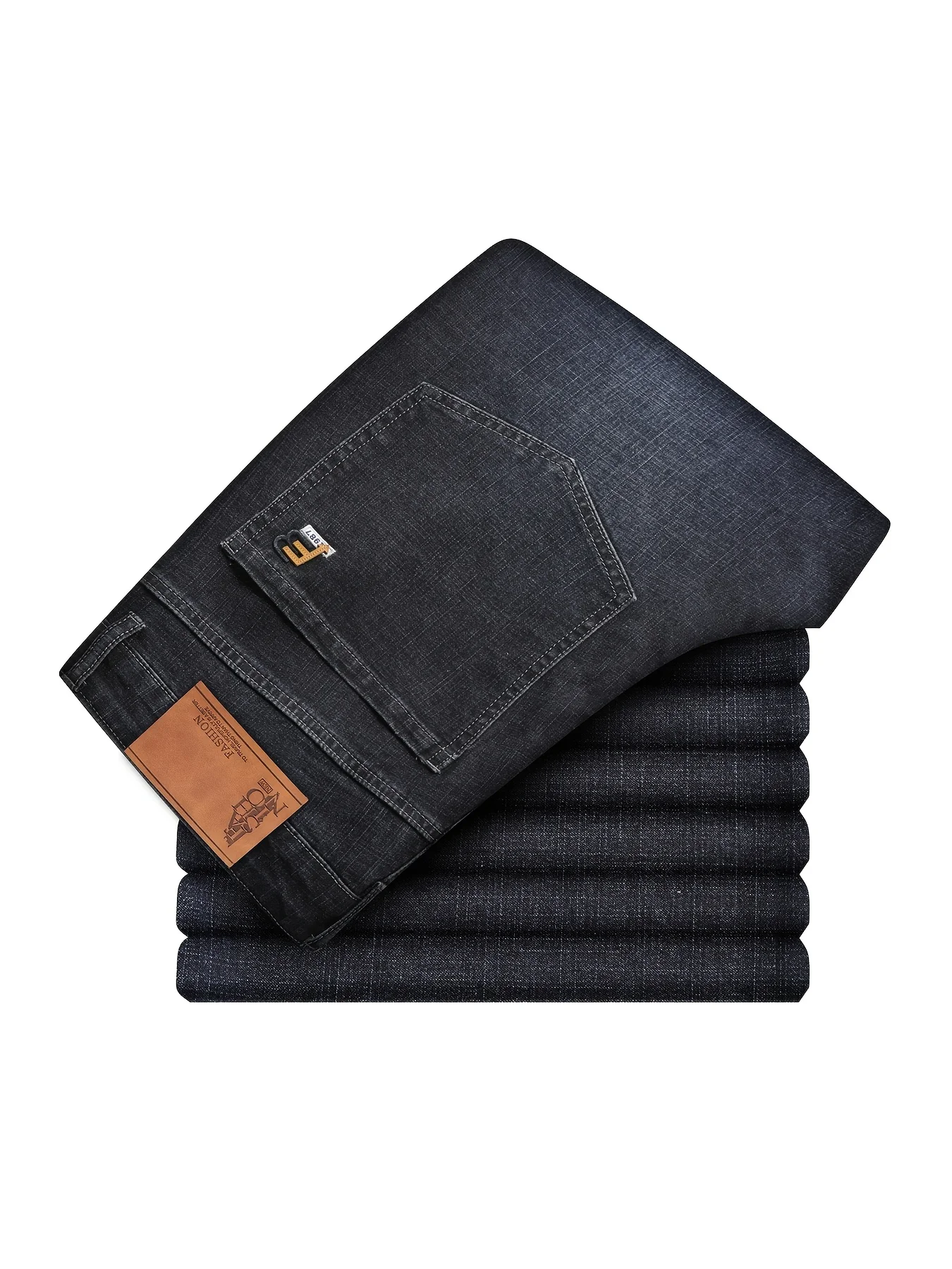 Men's Four Seasons Business Casual Men's Outdoor Jeans Trousers Fashion Trend Novelty Handsome Slightly Elastic One Pack