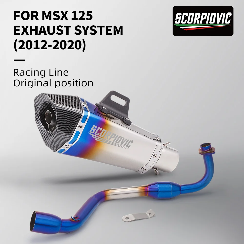 Motorcycle exhaust muffler contact middle middle pipe For grom M3 MSX 125 MSX125 slip on 2013-2019