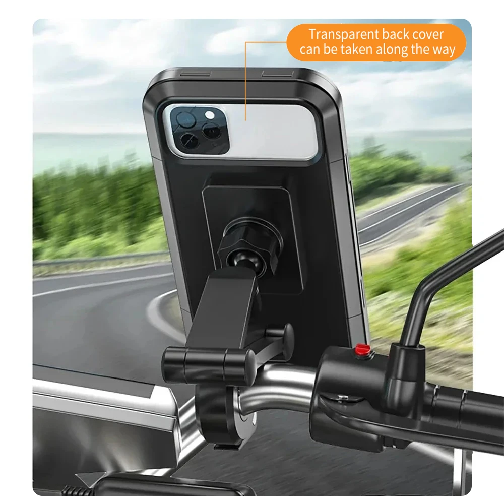 Новый регулируемый выдвижной держатель для телефона на велосипеде 360° °   Вращающийся водонепроницаемый противоударный крепление для велосипеда/мотоцикла с сенсорным экраном