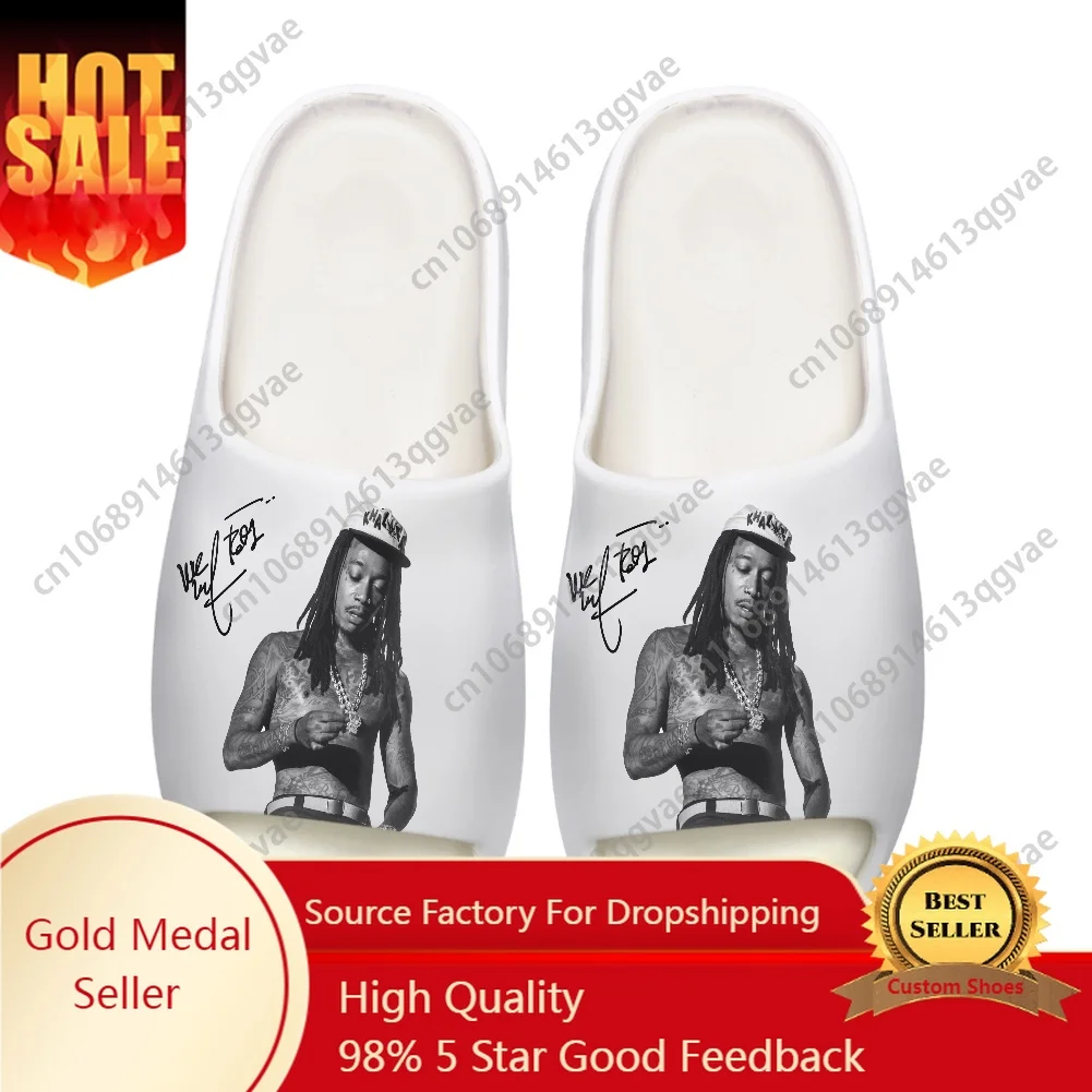 

Wiz American Rap Khalifa Singer Soft Sole Sllipers Mens Womens Teenager Bathroom Home Clogs Custom Water Shoes on Sandals Shoes