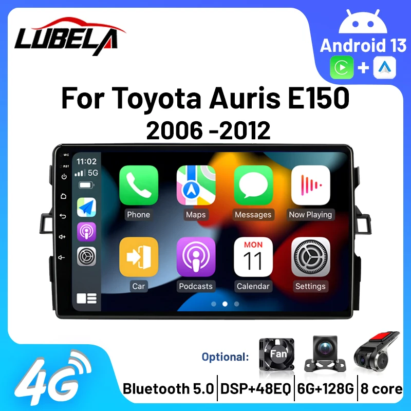 

Авторадио 2Din Android беспроводной Carplay Android авто для Toyota Auris E150 2006-2012 8-ядерный wifi gps 4g автомобильный радиоприемник мультимедийный плеер