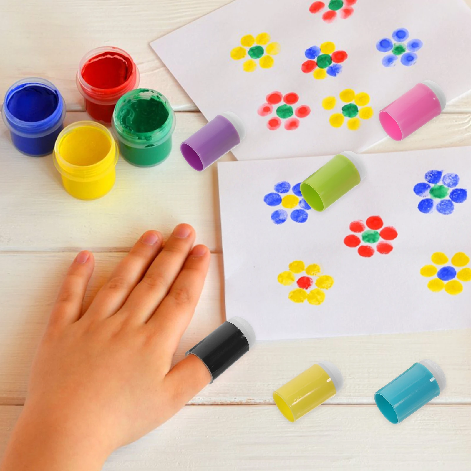 

12 Pcs Finger Painting Sponge Daubers Stamping Ink Blending Tool Crafting Drawing Art Supplies Reusable Easy Wash Graffiti Cover