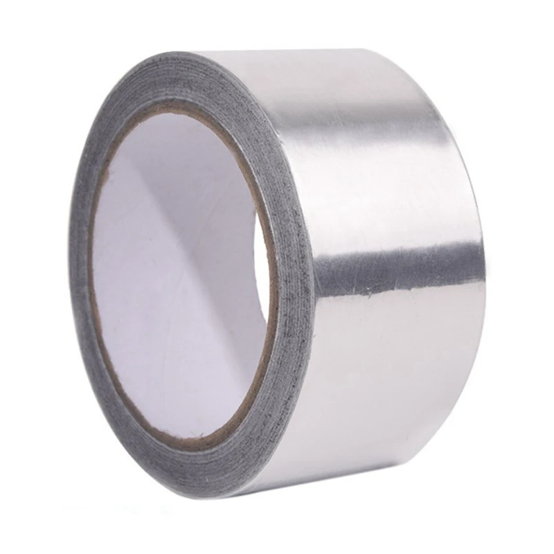 Aluminum Foil Tape 2In X 164FT Insulation Adhesive Metal Tape High Temperature Tin Foil Tape For Ductwork Dryer Vent