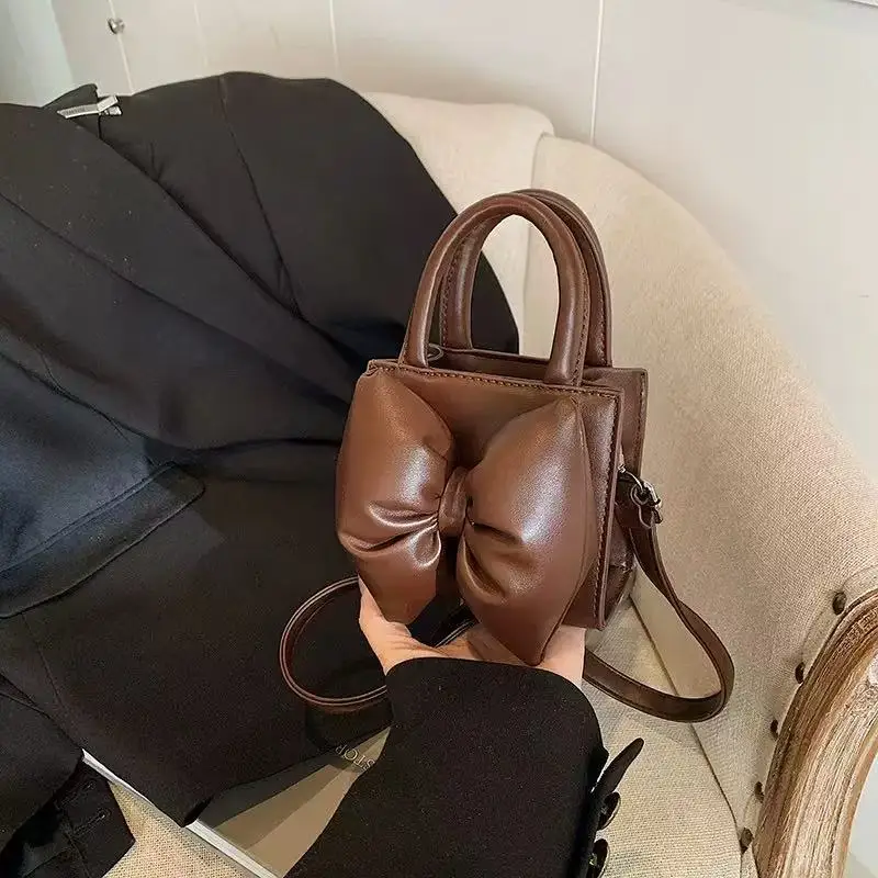 

Bow Children Crossbody Bag Cute Designer Bags Sweet PU Women Shoulder Bags Purse and Handbags Mother Kids Bags for Girl Сумка
