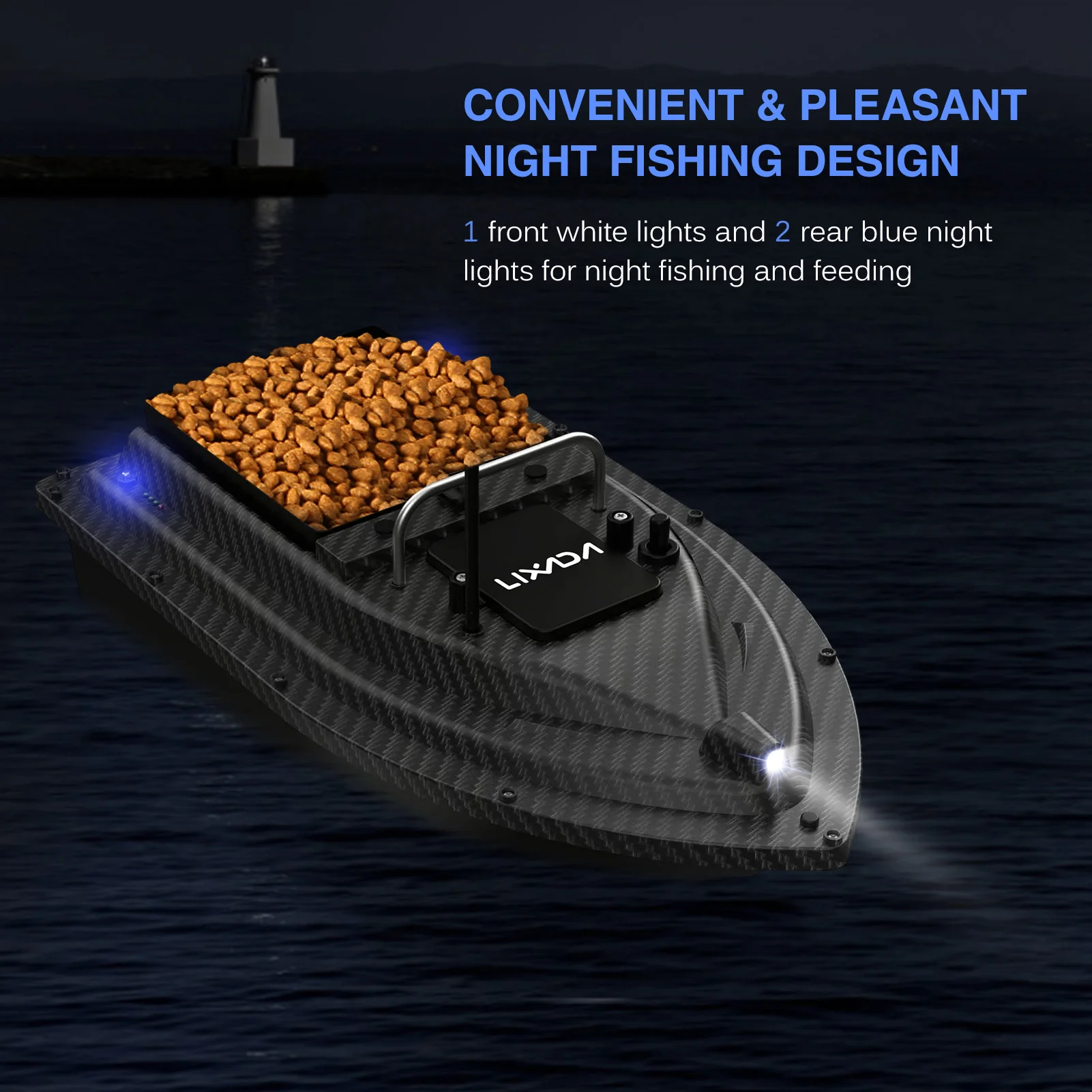 GPS-Angelköderboot mit großem Köderbehälter, automatisches Köderboot mit 400–500 m Reichweite für Outdoor-Fischerboot-Werkzeuge – Detail 4
