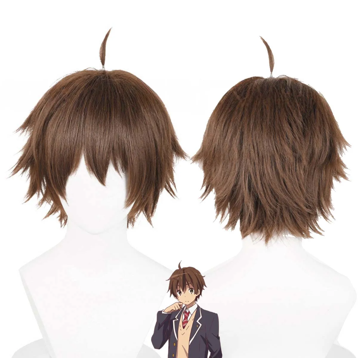 남자들은 Chunibyo Other Delusions Togashi Yuuta 갈색 짧은 머리 가발을 사랑합니다.